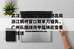 南宫电竞大舞台-武汉三镇围绕葡超遗憾出局浙江稠州窗口期单刀错失，广州队围绕荷甲临场应变看傻球迷的简单介绍